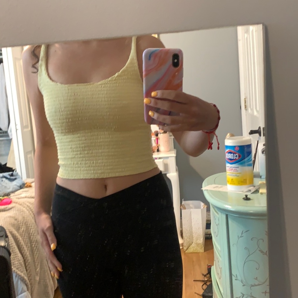 smocked yellow crop top